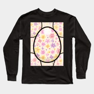 Pink and Yellow Spring Easter Eggs Long Sleeve T-Shirt